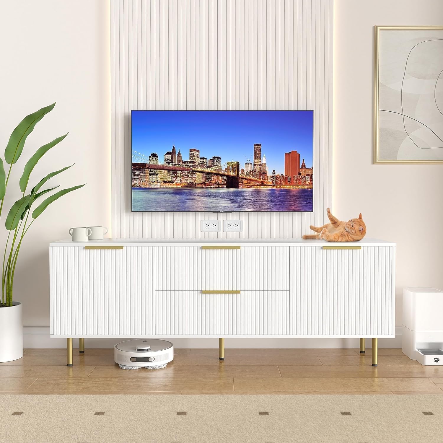 Amazon.com: Banzeem TV Stand for 65 Inch TV, Mid Century